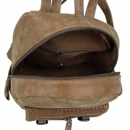Sac au dos perfo imitation cuir vieilli Fuchsia People FUCHSIA - 16