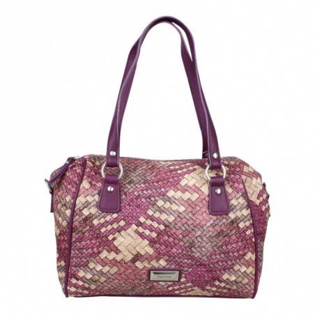 Sac hexagonal effet tressé Fuchsia F9630-6 Andrea FUCHSIA - 5