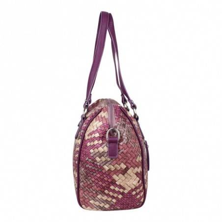 Sac hexagonal effet tressé Fuchsia F9630-6 Andrea FUCHSIA - 7