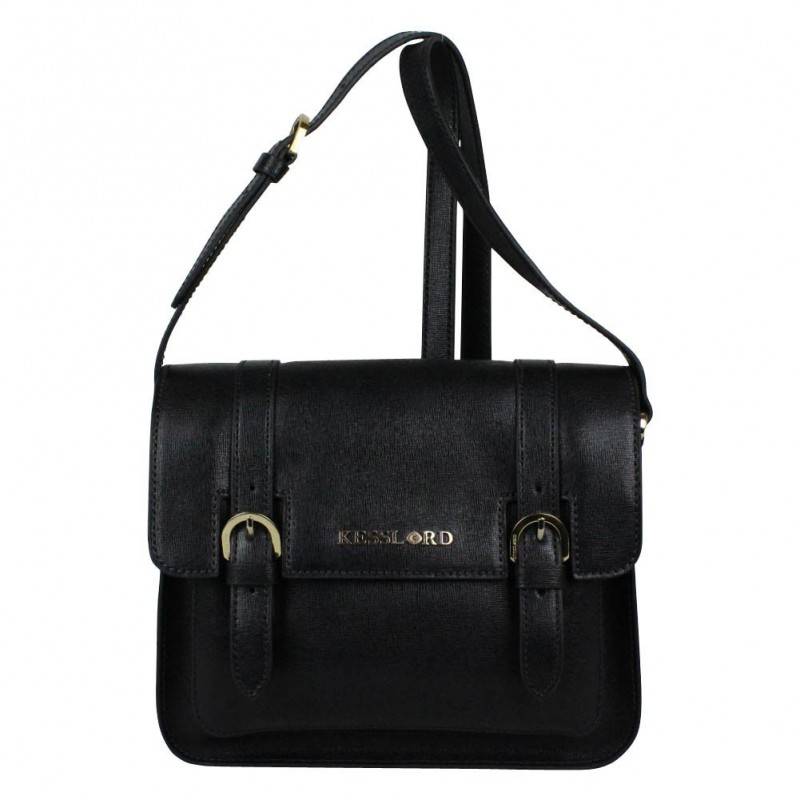 Sac bandoulière à rabat Kesslord Cuir Saffiano Stan Noir KESSLORD - 1 Sac bandoulière à rabat Kesslord Cuir Saffiano Stan Noir KESSLORD - 1