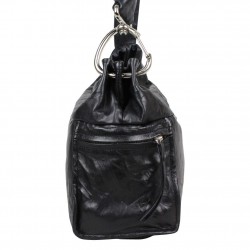 Sac épaule seau cuir effet froissé souple noir 3252 Nouvelty A DÉCOUVRIR ! - 4