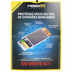 Petit porte cartes 6 rigide sécurité anti piratage plat 6 cartes MeexUp compact Fabriqué en France MeexUp  - 4