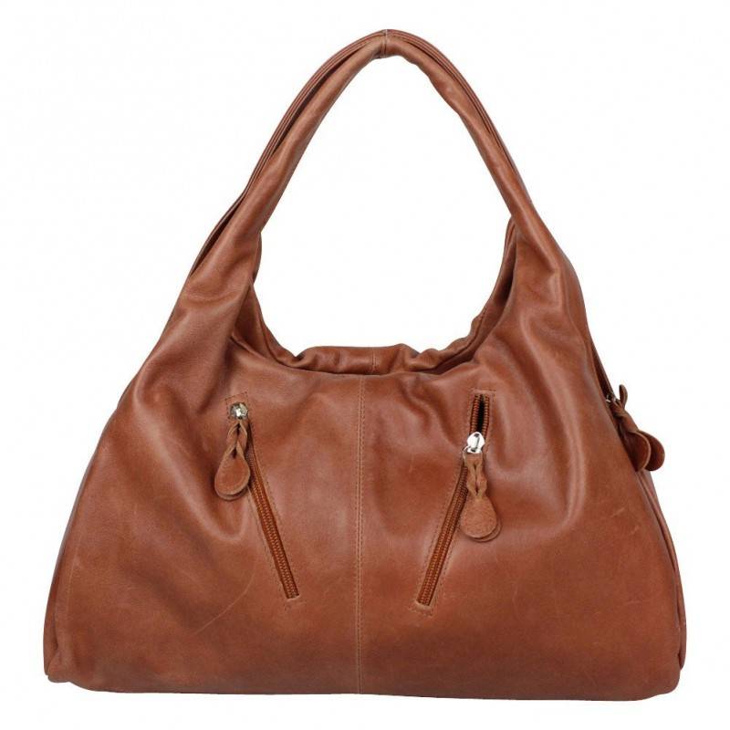 Sac en cuir brut vieilli Fourès J665 fabrication France camel FOURÈS - 1