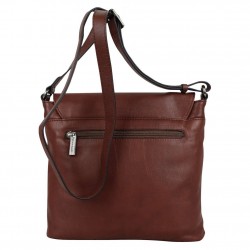 Sac bandoulière cuir souple double zips Patrick Blanc 110069  PATRICK BLANC - 4