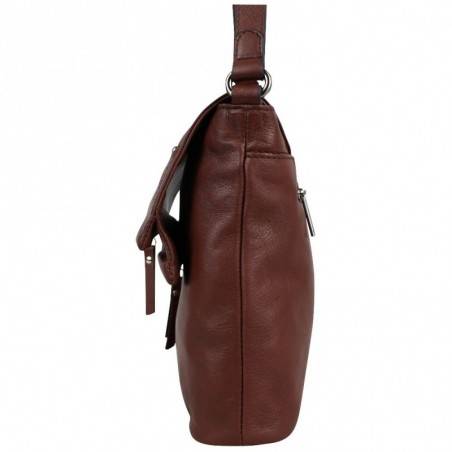 Sac bandoulière cuir souple double zips Patrick Blanc 110069  PATRICK BLANC - 2