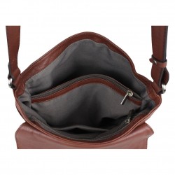 Sac bandoulière cuir souple double zips Patrick Blanc 110069  PATRICK BLANC - 3