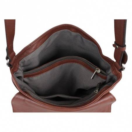 Sac bandoulière cuir souple double zips Patrick Blanc 110069  PATRICK BLANC - 3