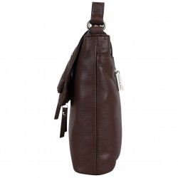 Sac bandoulière cuir souple déco zips Patrick Blanc PATRICK BLANC - 6