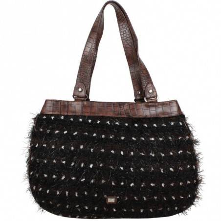 Sac cabas effet moucheté Patrick Blanc 6862 marron chocolat PATRICK BLANC - 1