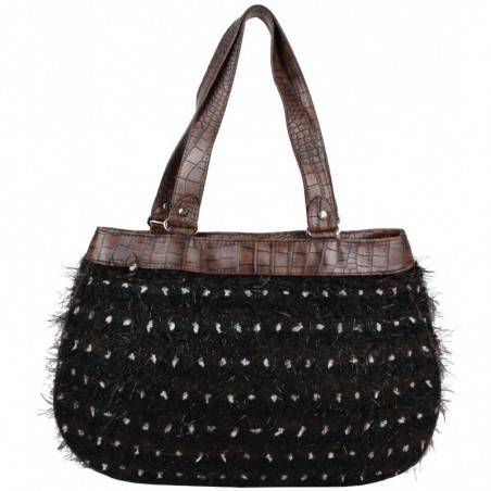 Sac cabas effet moucheté Patrick Blanc 6862 marron chocolat PATRICK BLANC - 2