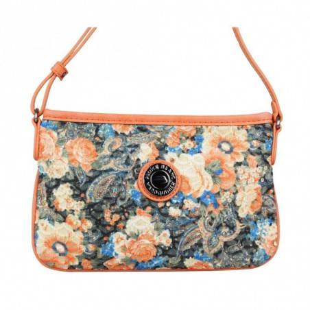 Mini sac pochette bandoulière ultra plat Patrick Blanc imprimé fleurs et effet doré 510048 PATRICK BLANC - 4