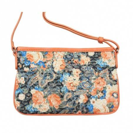 Mini sac pochette bandoulière ultra plat Patrick Blanc imprimé fleurs et effet doré 510048 PATRICK BLANC - 3