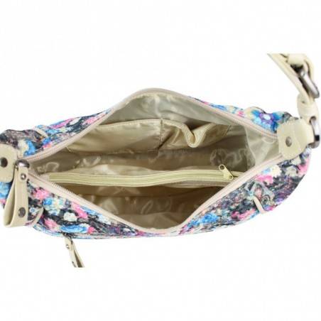 Sac Patrick Blanc demi lune motif floral brillant 510045 PATRICK BLANC - 3