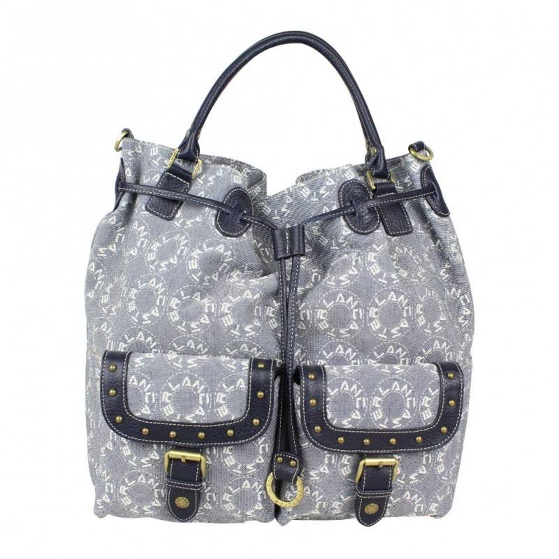 Sac à main bourse toile et cuir imprimé logo Lancaster 509-14 LANCASTER - 1 Sac à main bourse toile et cuir imprimé logo Lancaster 509-14 LANCASTER - 1