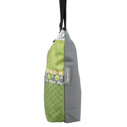 Sac tote bag motif bohème design fleurs fond vert 0006 A DÉCOUVRIR ! - 2