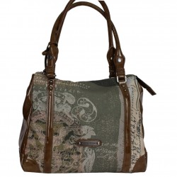 Sac cabas Patrick Blanc motif toile et verni 509040 PATRICK BLANC - 1 Sac cabas Patrick Blanc motif toile et verni 509040 PATRICK BLANC - 1