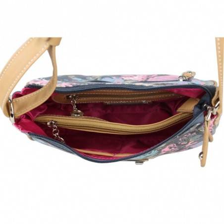 Petit porte monnaie femme fleur toile Fuchsia F9536-1 FUCHSIA - 3