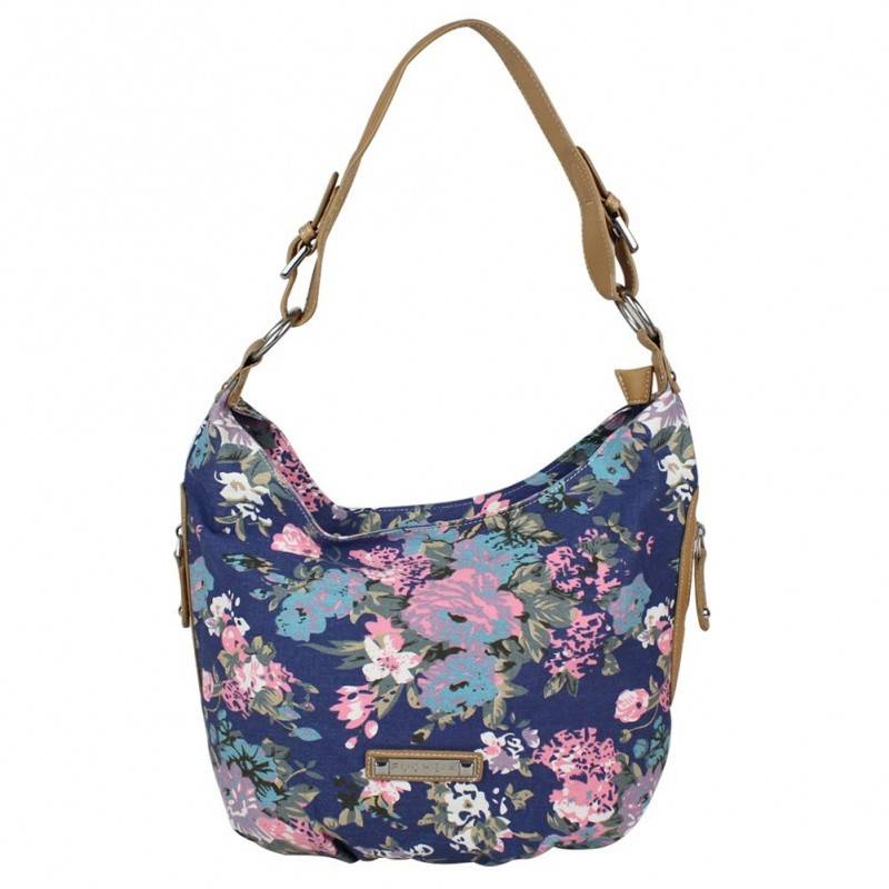 Sac épaule demi lune motif floral toile Fuchsia F9351-3 FUCHSIA - 1 Sac épaule demi lune motif floral toile Fuchsia F9351-3 FUCHSIA - 1