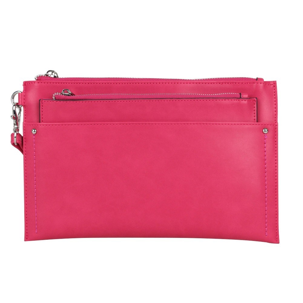 Sac pochette sans bandoulière ultra plate Fuchsia F9666 FUCHSIA - 9