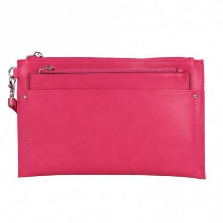 Petit sac bandoulière cuir effet saffiano Fuchsia F9618-4 FUCHSIA - 9