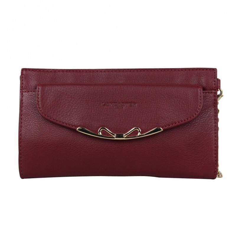 Pochette en cuir + bandoulière chaîne Lancaster LANCASTER - 1 Pochette en cuir + bandoulière chaîne Lancaster LANCASTER - 1