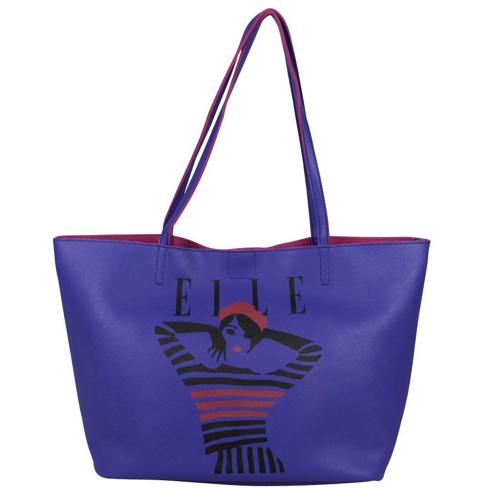 Sac à main épaule shopping marine et blanc de marque Elle Matelot Tote ELLE - 1