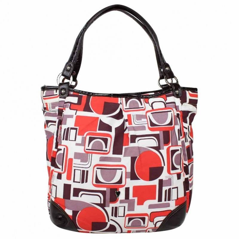 Sac porté épaule cabas toile rouge Lancaster 504-47 LANCASTER - 1 Sac porté épaule cabas toile rouge Lancaster 504-47 LANCASTER - 1