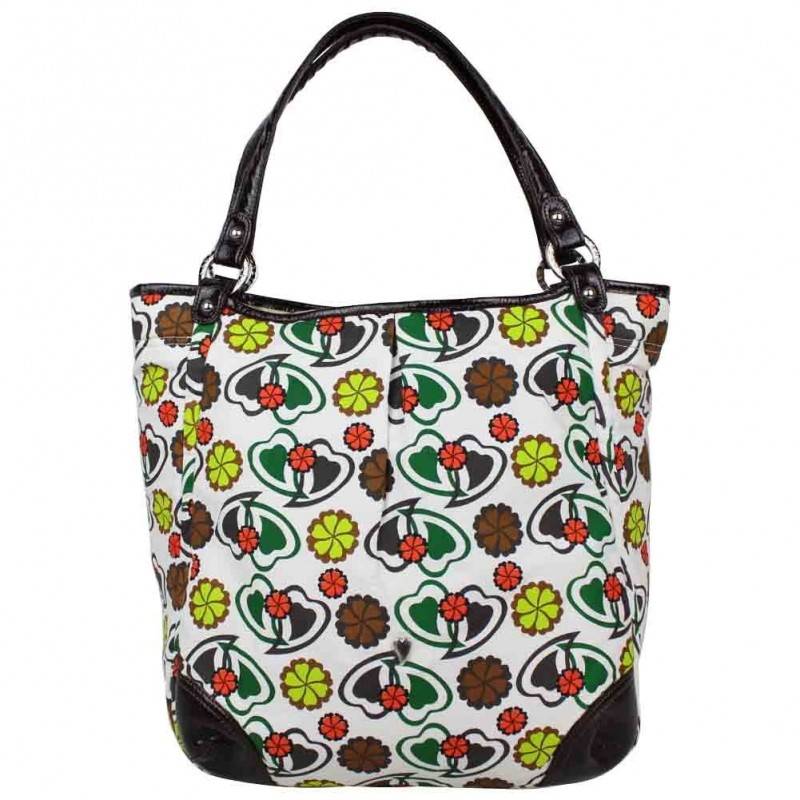 Sac cabas toile souple motif fleurs Lancaster 504 LANCASTER - 1 Sac cabas toile souple motif fleurs Lancaster 504 LANCASTER - 1