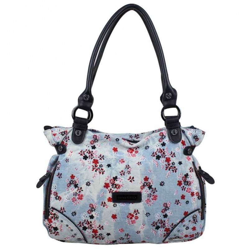Sac épaule Patrick Blanc motif fleurs effet jean 506036 PATRICK BLANC - 1 Sac épaule Patrick Blanc motif fleurs effet jean 506036 PATRICK BLANC - 1