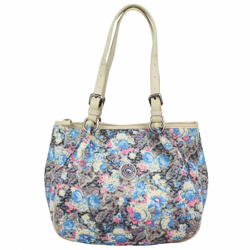 Sac épaule Patrick Blanc banane imprimé fleurs et légèrement doré 510045 PATRICK BLANC - 1 Sac épaule Patrick Blanc banane imprimé fleurs et légèrement doré 510045 PATRICK BLANC - 1
