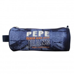 Trousse Pepe Jeans logo Anglais Bleu 1 compartiment 65641 Pepe Jeans - 1