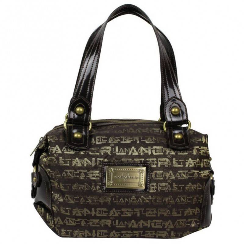 Sac femme épaule marron avec son écriture dorée de chez Lancaster 508-19 LANCASTER - 1 Sac femme épaule marron avec son écriture dorée de chez Lancaster 508-19 LANCASTER - 1