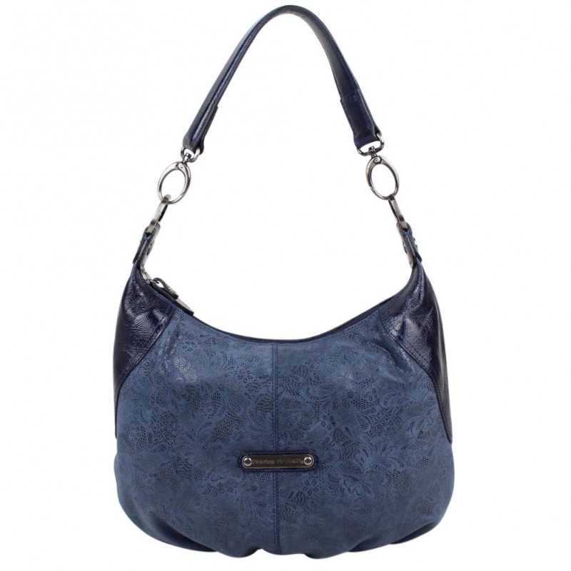 Sac épaule banane cuir effet broderie Patrick Blanc Sac épaule banane cuir effet broderie Patrick Blanc