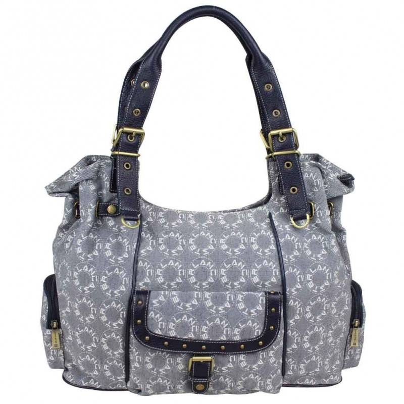 Grand sac à main / épaule toile motif Lancaster LANCASTER - 1 Grand sac à main / épaule toile motif Lancaster LANCASTER - 1