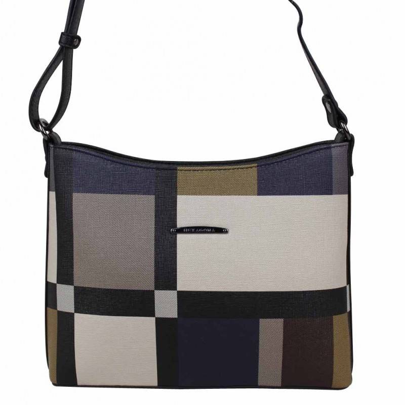 Sac Hexagona bandoulière demi-chaîne rigide et imprimé symétrique HEXAGONA - 1 Sac Hexagona bandoulière demi-chaîne rigide et imprimé symétrique HEXAGONA - 1