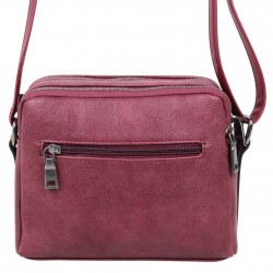 Sac bandoulière à rabat effet perforé lézard Fuchsia F9672-4 Célia FUCHSIA - 2