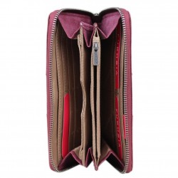 Portefeuille effet vieilli et rivets Fuchsia Alesso PM FUCHSIA - 5 Portefeuille effet vieilli et rivets Fuchsia Alesso PM FUCHSIA - 5