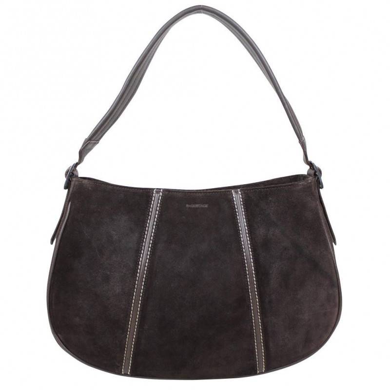 Sac en cuir daim couture sellier demi lune Paquetage PAQUETAGE - 1 Sac en cuir daim couture sellier demi lune Paquetage PAQUETAGE - 1