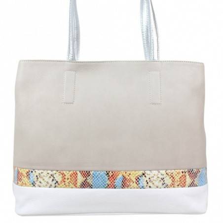 Sac cabas Patrick Blanc Toile brillante beige 8913 PATRICK BLANC - 4