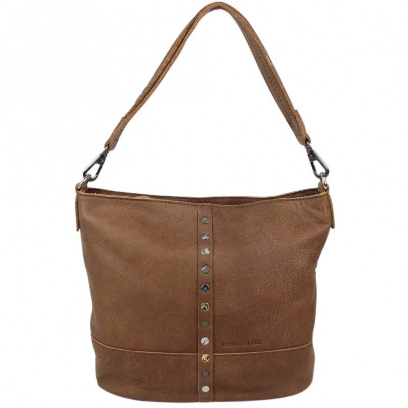 Sac seau en cuir effet naturel Patrick Blanc double porté PATRICK BLANC - 1 Sac seau en cuir effet naturel Patrick Blanc double porté PATRICK BLANC - 1