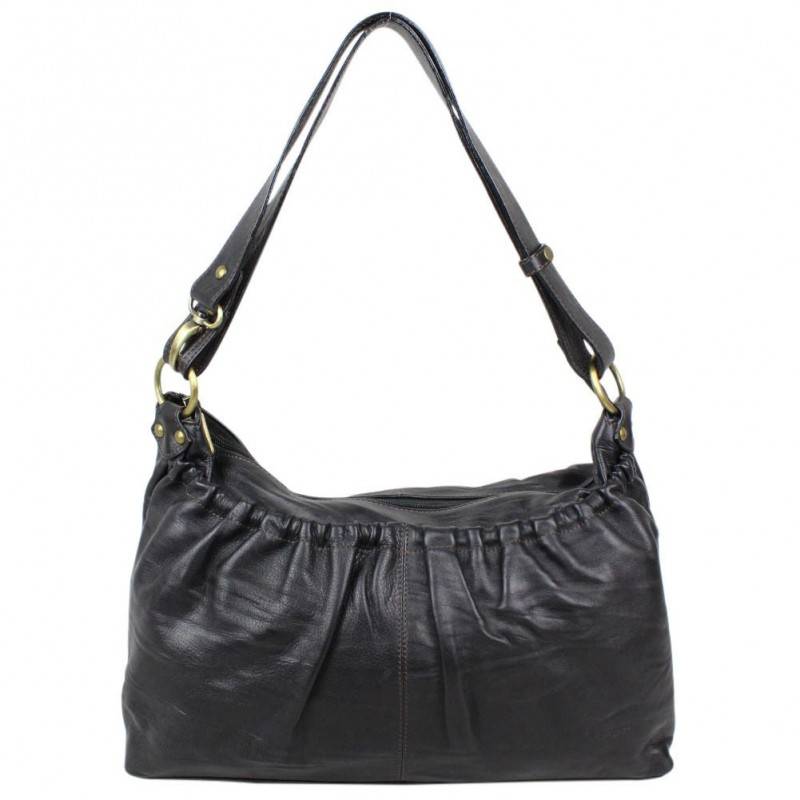 Sac porté épaule en cuir effet froissé Escapade Nouvelty Sac porté épaule en cuir effet froissé Escapade Nouvelty