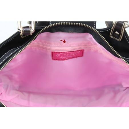 Neuf avec petits défaut sac épaule trapèze toile bicolore Fuchsia FUCHSIA - 2