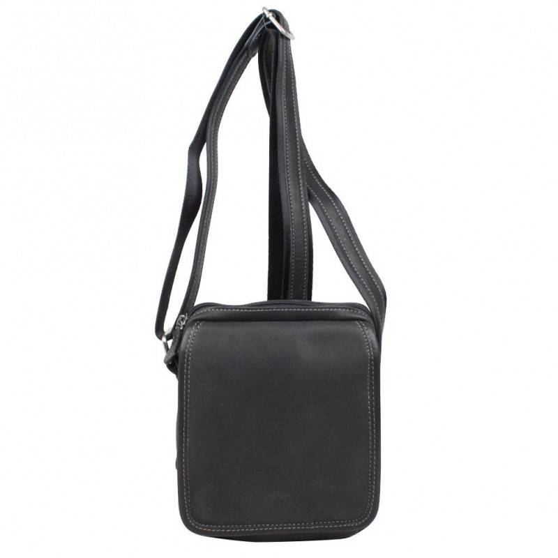Petite pochette bandoulière toile et cuir Safari SFG Petite pochette bandoulière toile et cuir Safari SFG