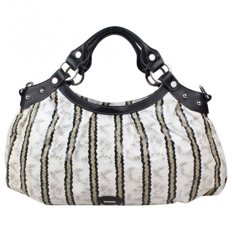Sac à main effet python blanc et noir Patrick Blanc Sac à main effet python blanc et noir Patrick Blanc