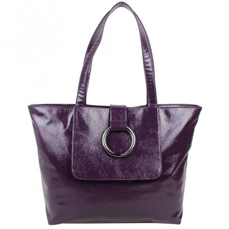 Sac cabas verni souple avec anneau Sequoia SEQUOIA - 1 Sac cabas verni souple avec anneau Sequoia SEQUOIA - 1