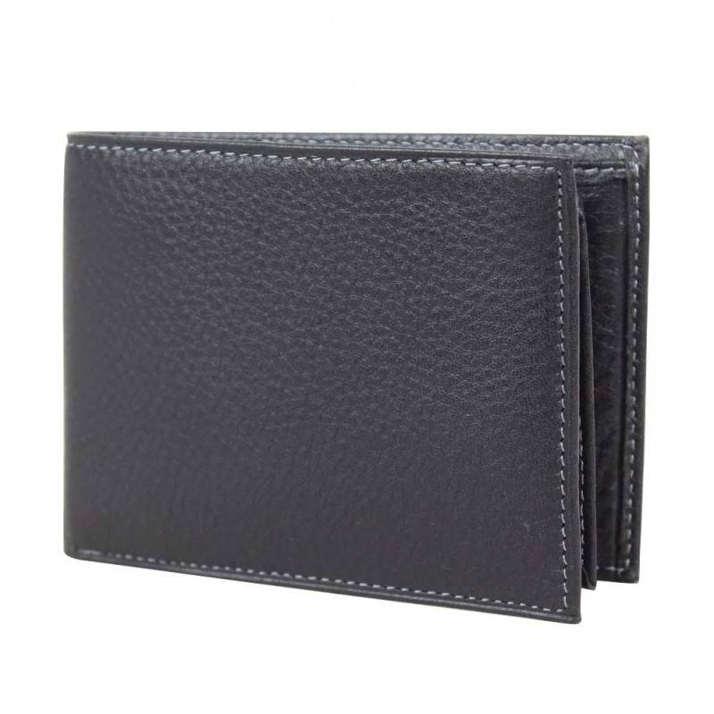 Petit portefeuille Duolynx Européen pas cher cuir noir WYLSON - 1 Petit portefeuille Duolynx Européen pas cher cuir noir WYLSON - 1