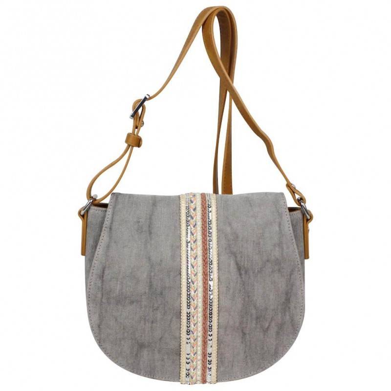 Sac à rabat bande déco toile délavée FUCHSIA Milli FUCHSIA - 4 Sac à rabat bande déco toile délavée FUCHSIA Milli FUCHSIA - 4
