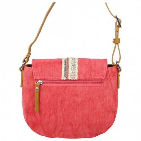 Sac bandoulière à rabat effet déco tresse Fuchsia F9667-3 Ulysee FUCHSIA - 9
