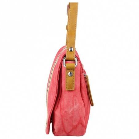 Sac bandoulière à rabat effet déco tresse Fuchsia F9667-3 Ulysee FUCHSIA - 8