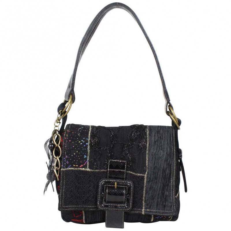 Sac épaule femme patchwork dentelle et textile 6527 A DÉCOUVRIR ! - 5